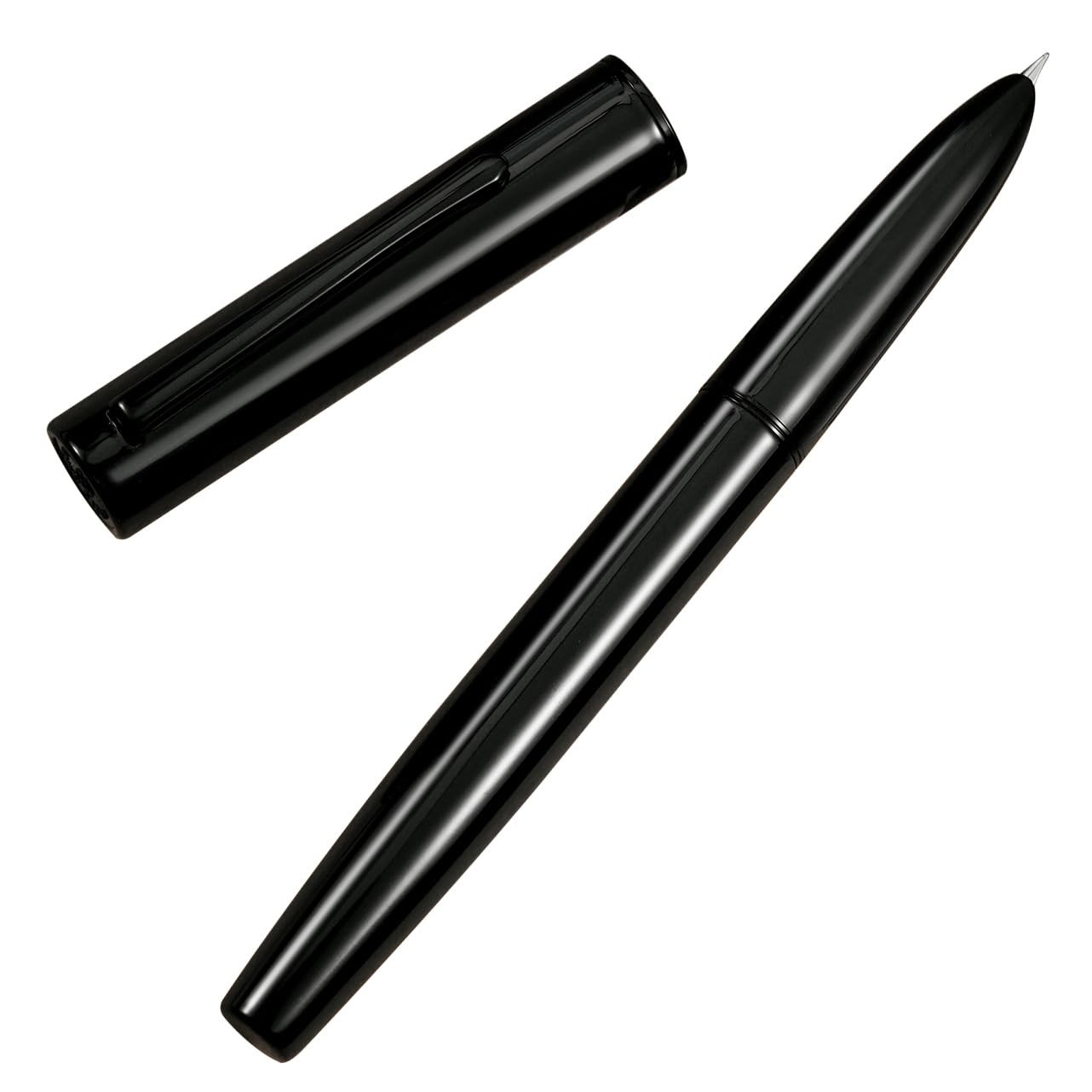C1 Black Metal Fountain Pen, Extra Fine Nib, Classic Retro Design, Ink Converter