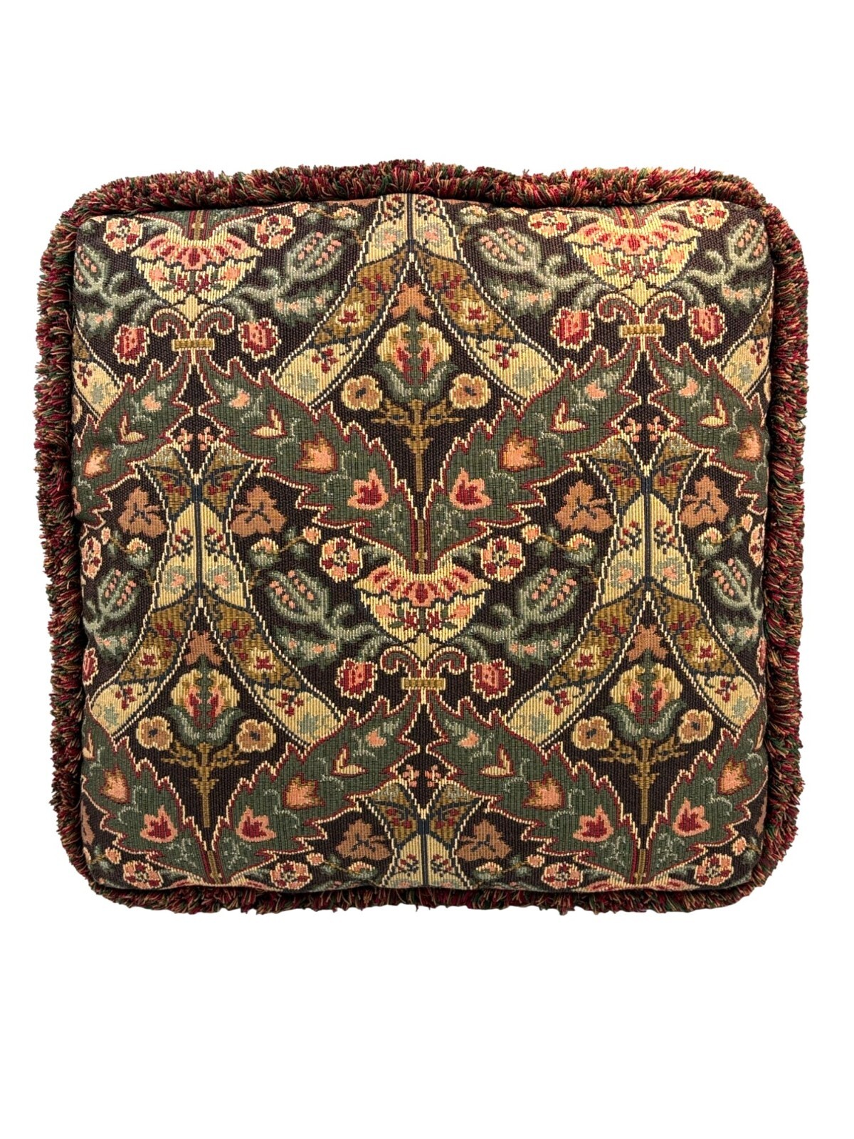 Vintage 80s Tapestry Style Decorative Throw Pillow 17″x17′” Eclectic Set Of 4