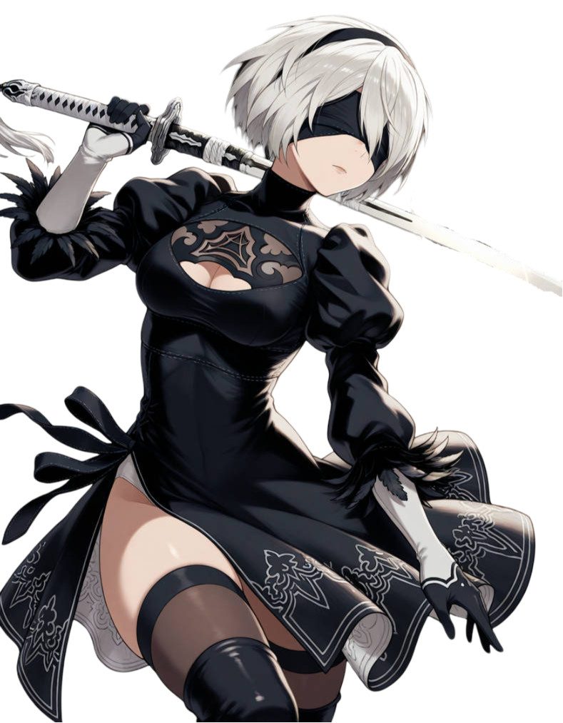 2B Nier Automata Waifu Weatherproof Anime Sticker 6″ Car Decal