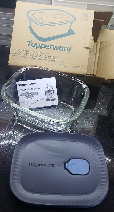 Tupperware VOILA Glassware cook set VENT N COOK MICROWAVE OVEN BROIL FREEZER NEW
