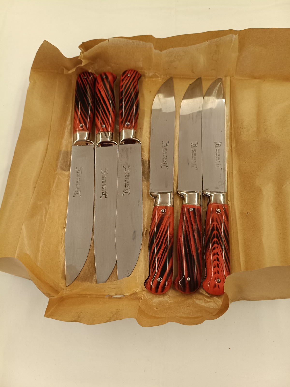 OKAPI 6 rare vintage original knives made in Germany in original packing NOS #1