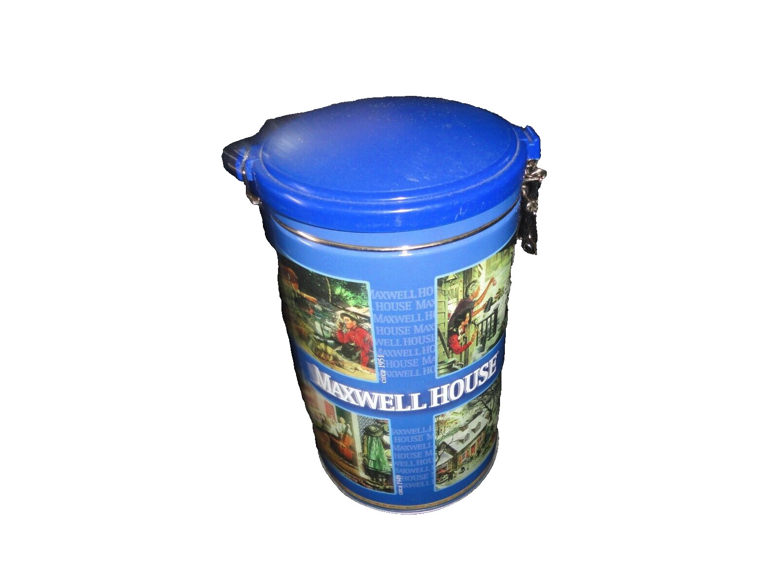VINTAGE Maxwell House Collectible Christmas Coffee Tin 48 oz 4.50X75