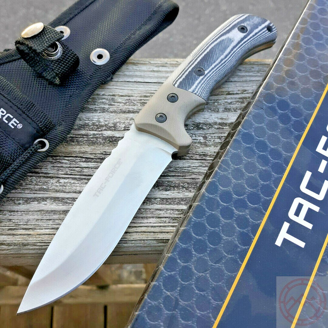 Tac Force Fixed Knife 4.88″ 3Cr13 Steel Full Tang Blade Canvas Micarta Handle