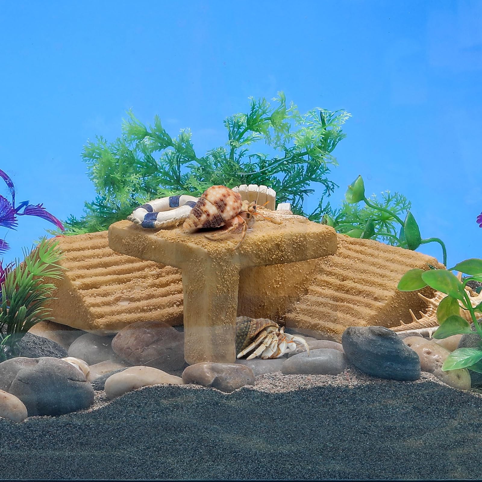 Gerrii Hermit Crab Hideout Cave Natural Resin Tank Accessory Brown
