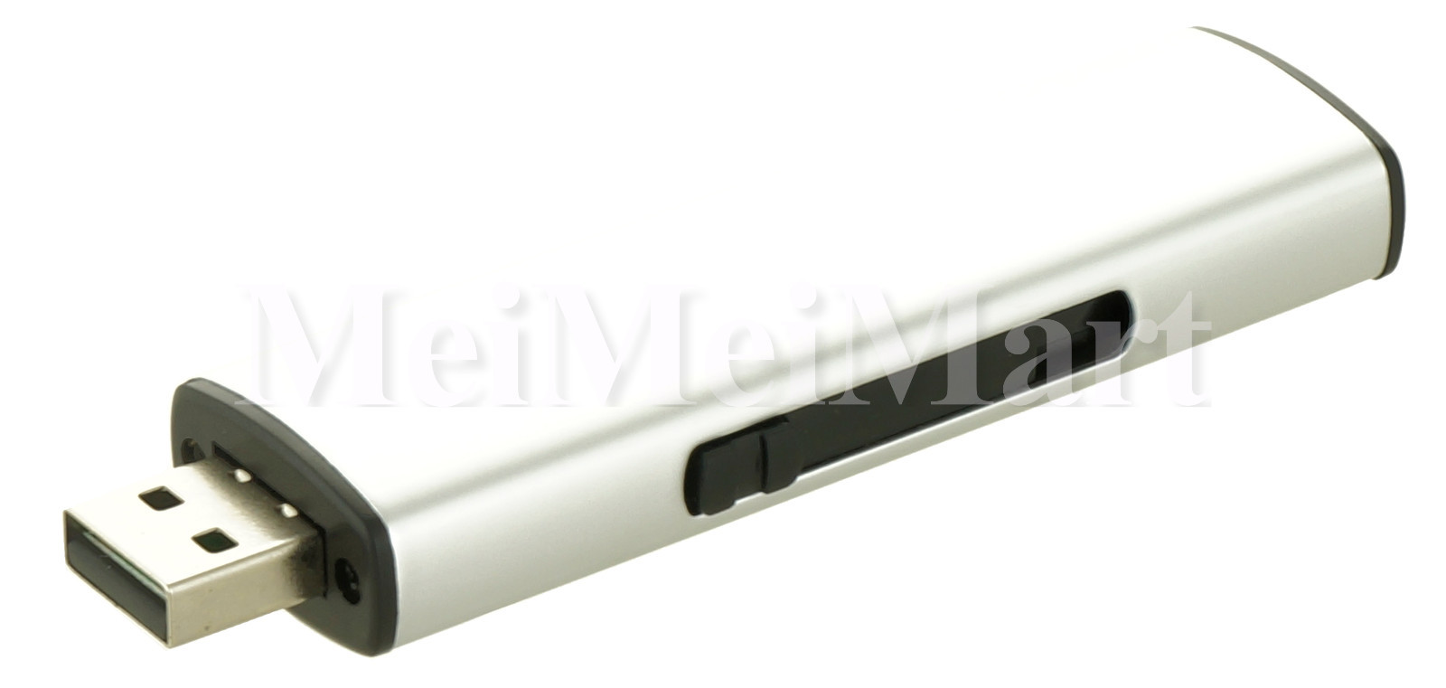 USB Rechargeable Windproof Flameless Electric Coil Lighter Silver Color 06
