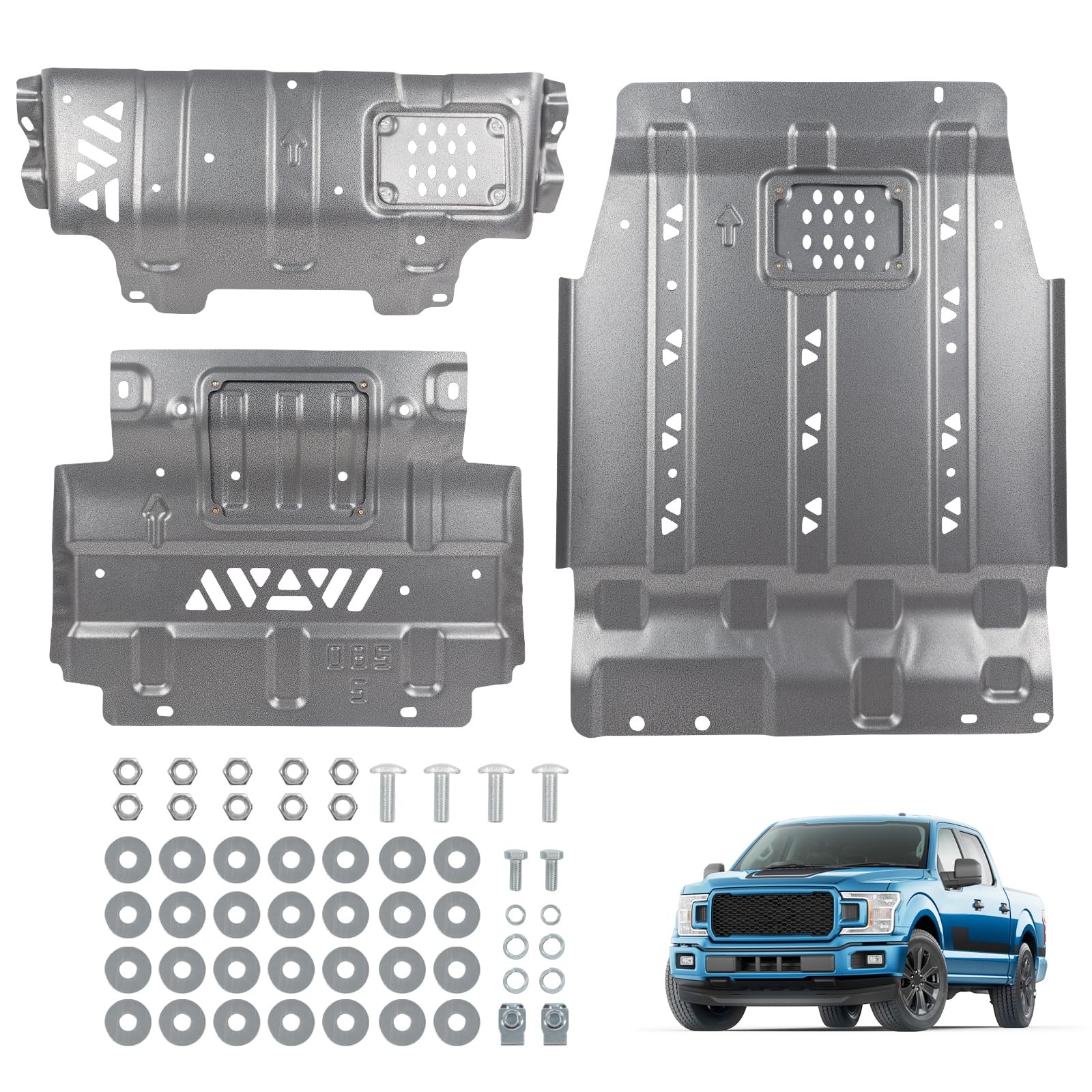 Full Skid Plate for Ford F150 4WD 2.7L 3.5L 2015-2022 Steel