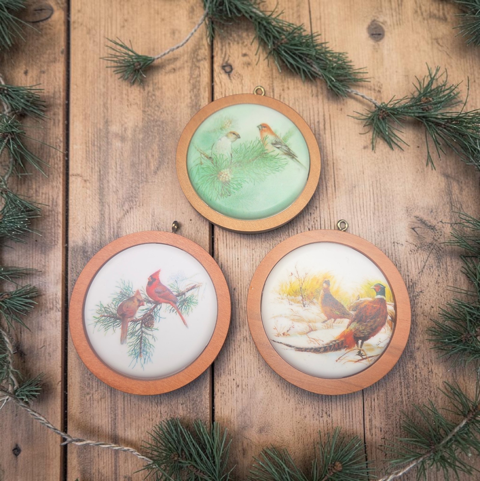 3 Vtg Christmas Hallmark Keepsake Ornaments Bird Wildlife Collection ’82,’84,’88