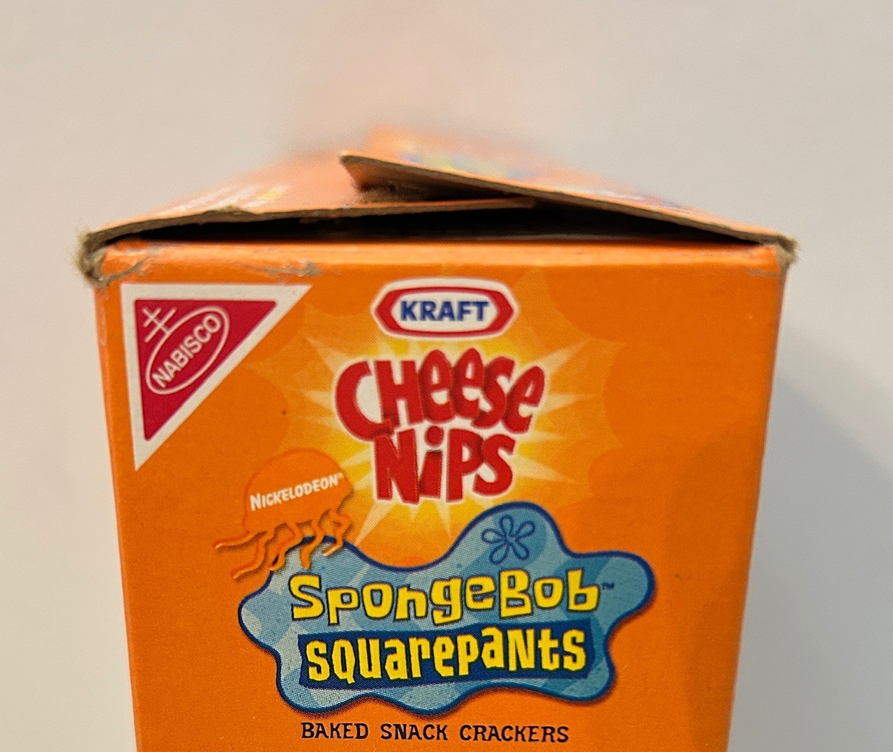 Vtg 2002 SpongeBob SquarePants Cheese Nips 10.5 oz. EMPTY BOX Nickelodeon B