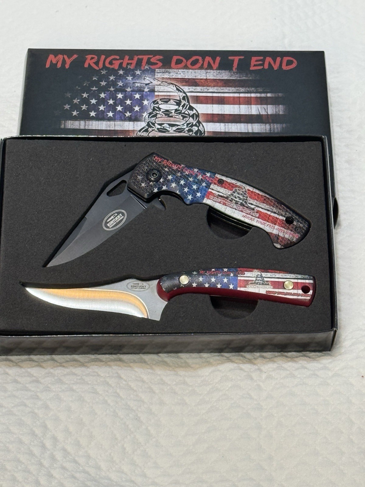 ￼ Patriotic, Knife, Set, Don’t Tread On Me, Red White, And Blue Theme
