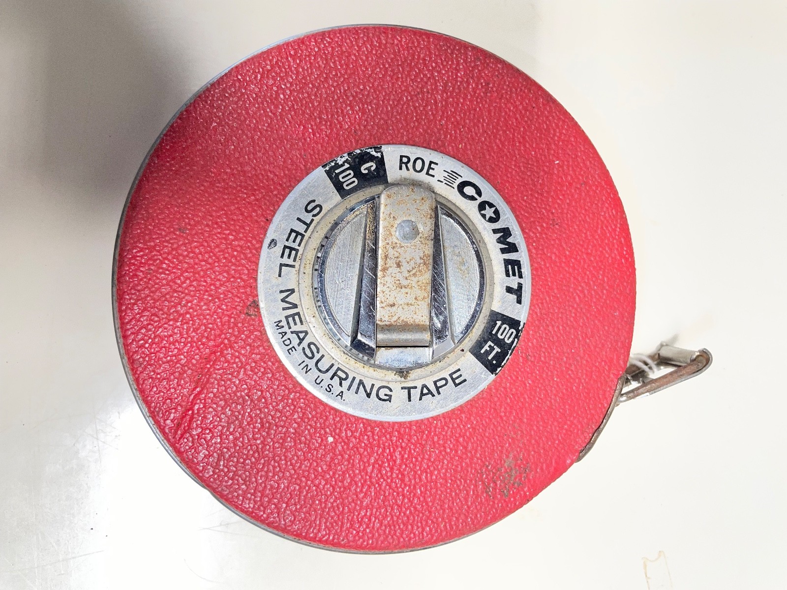 Vintage ROE Comet 100’ Steel Measuring Tape Measure C100 Made in USA