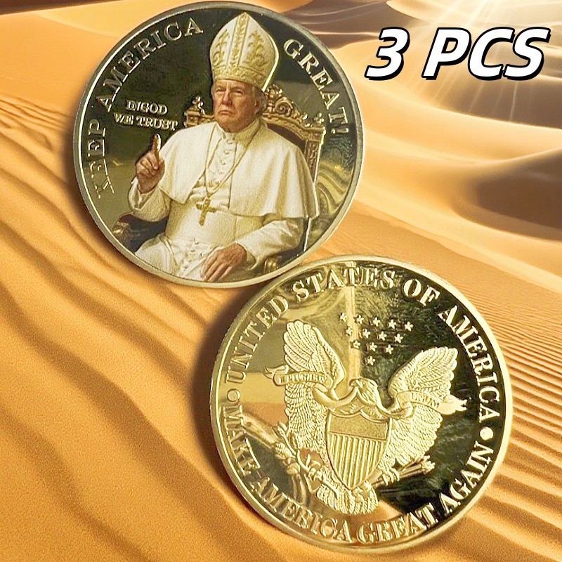 3 PCS Commemorative Coins Trump President Donald ,Faith/Patriotic/Collect coins