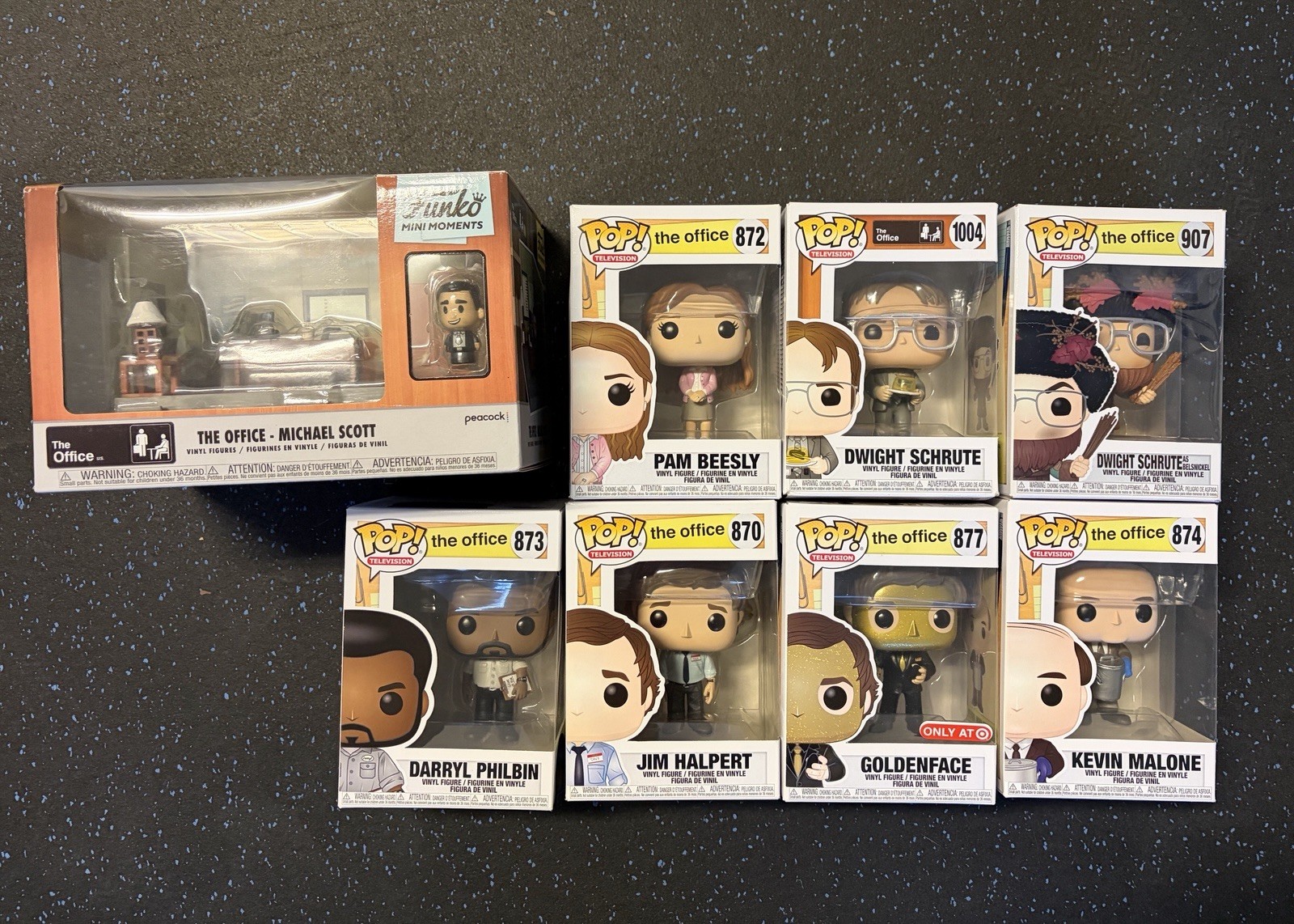 Funko Pop! Vinyl: The Office Dwight Jim Pam Kevin Goldenface Belsnickel Lot