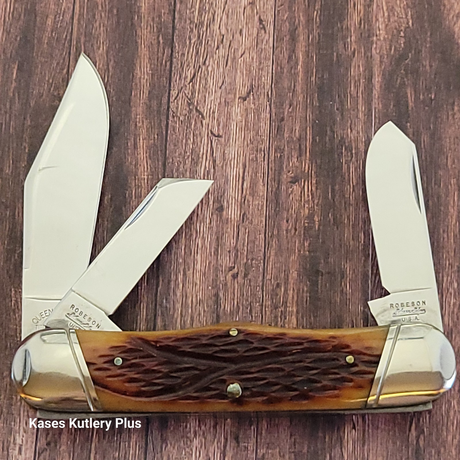 Robeson Shuredge Rail Splitter Pocket Knife Made In USA By Queen 1 Of 200