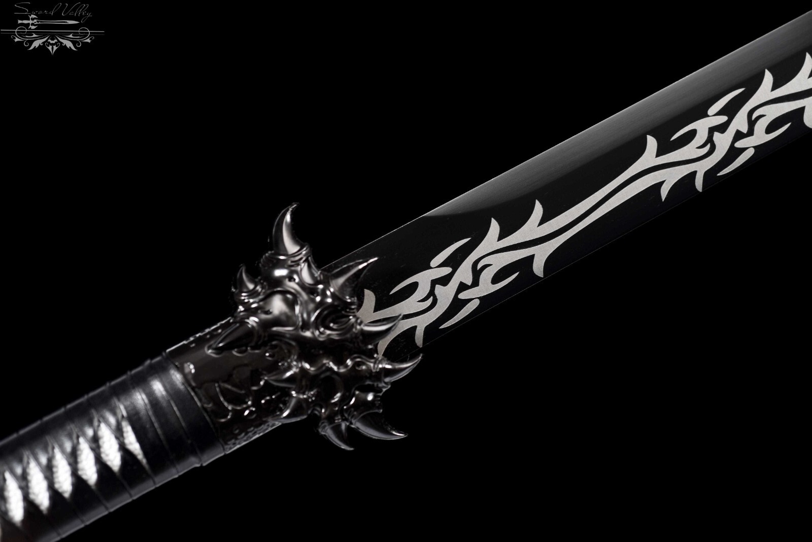 113cm Handmade Katana/Black/High Manganese Steel/Sharpened Sword/Collectible