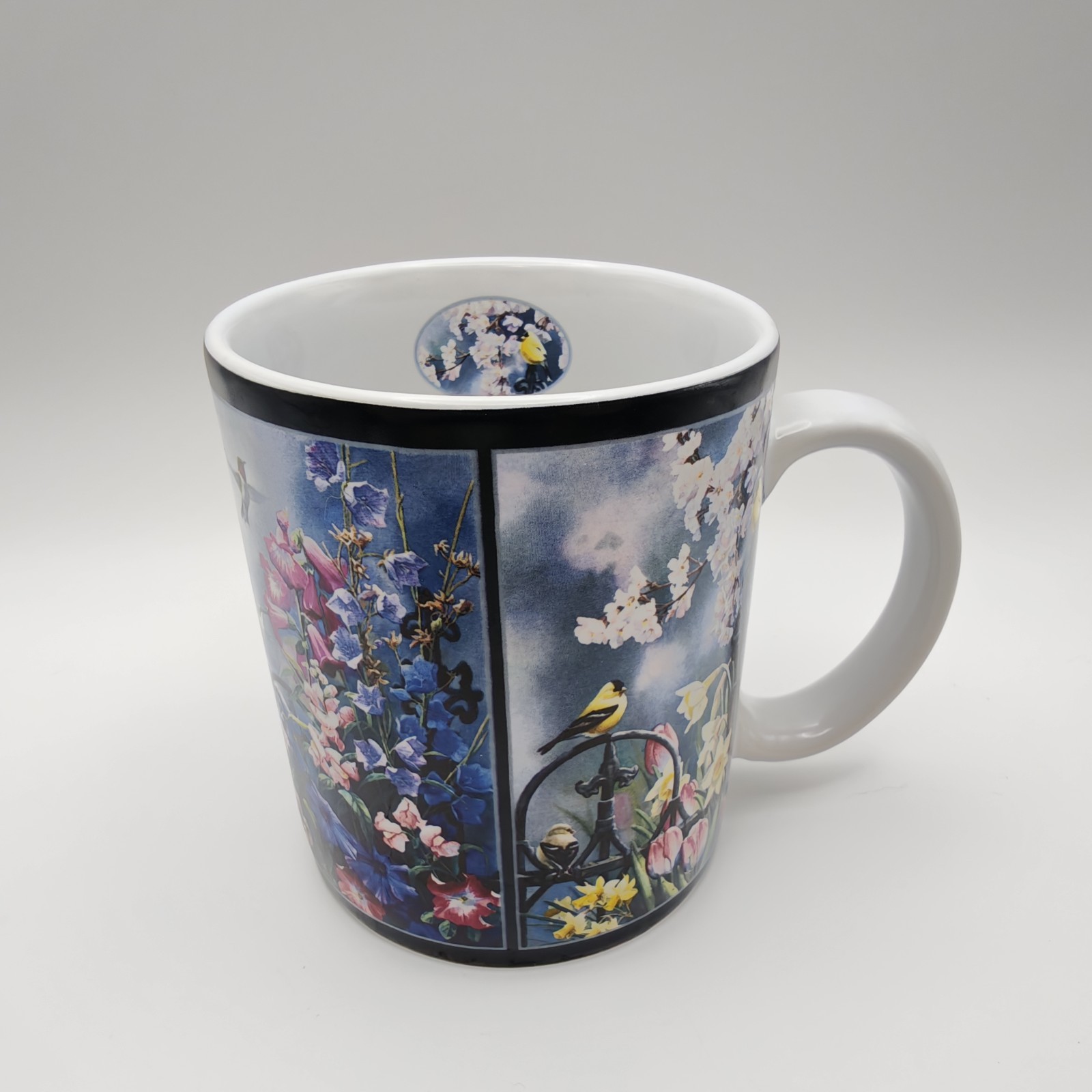 Lang & Wise Victorian Seasons Susan Bourdet 2001 Bird Floral Collector Mug Cup