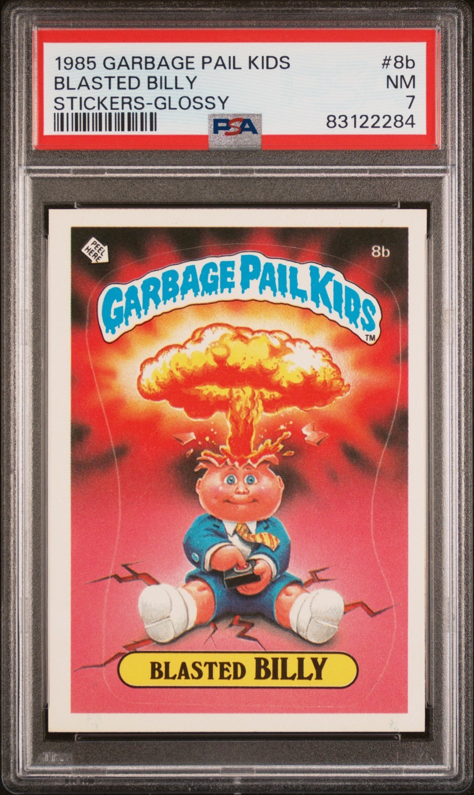 Topps OS1 Garbage Pail Kids Series 1 BLASTED BILLY 8b Cheaters GLOSSY PSA 7