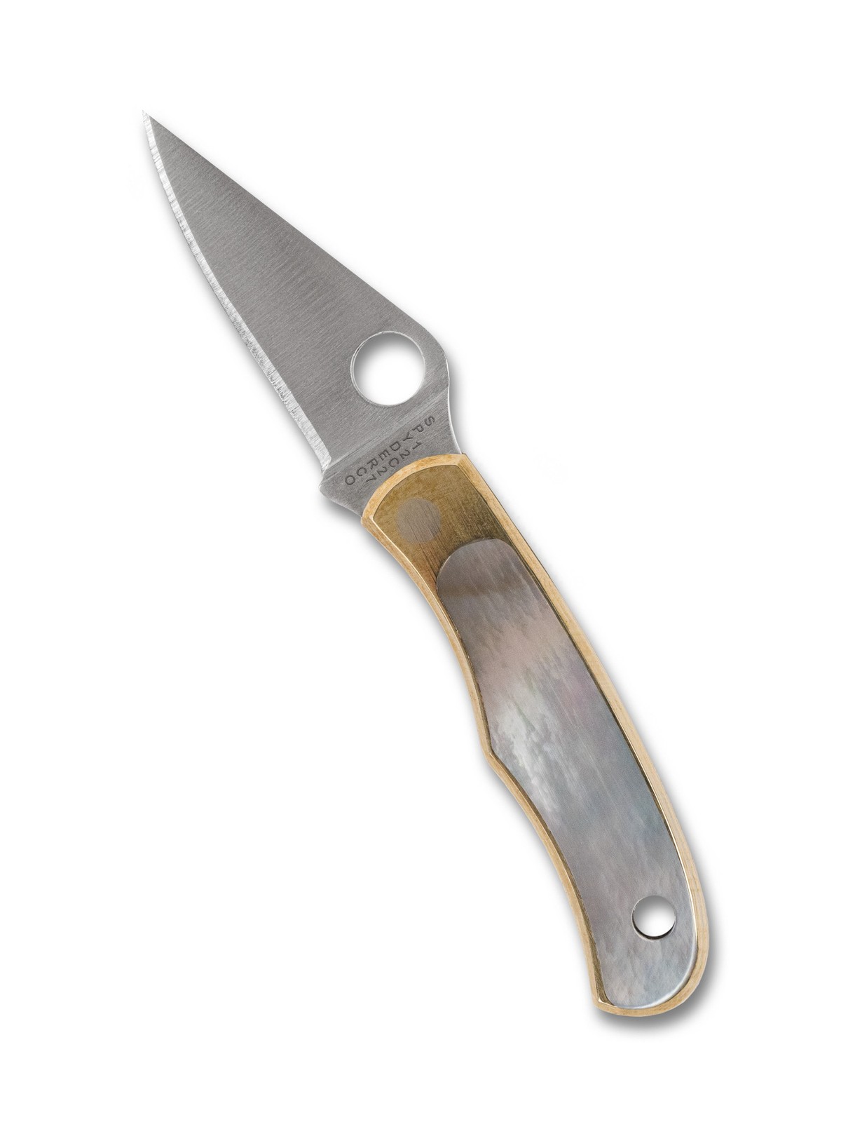 Spyderco Bug Slipjoint Knife C133AP Satin 12C27 Blade Nickel Silver w/Abalone