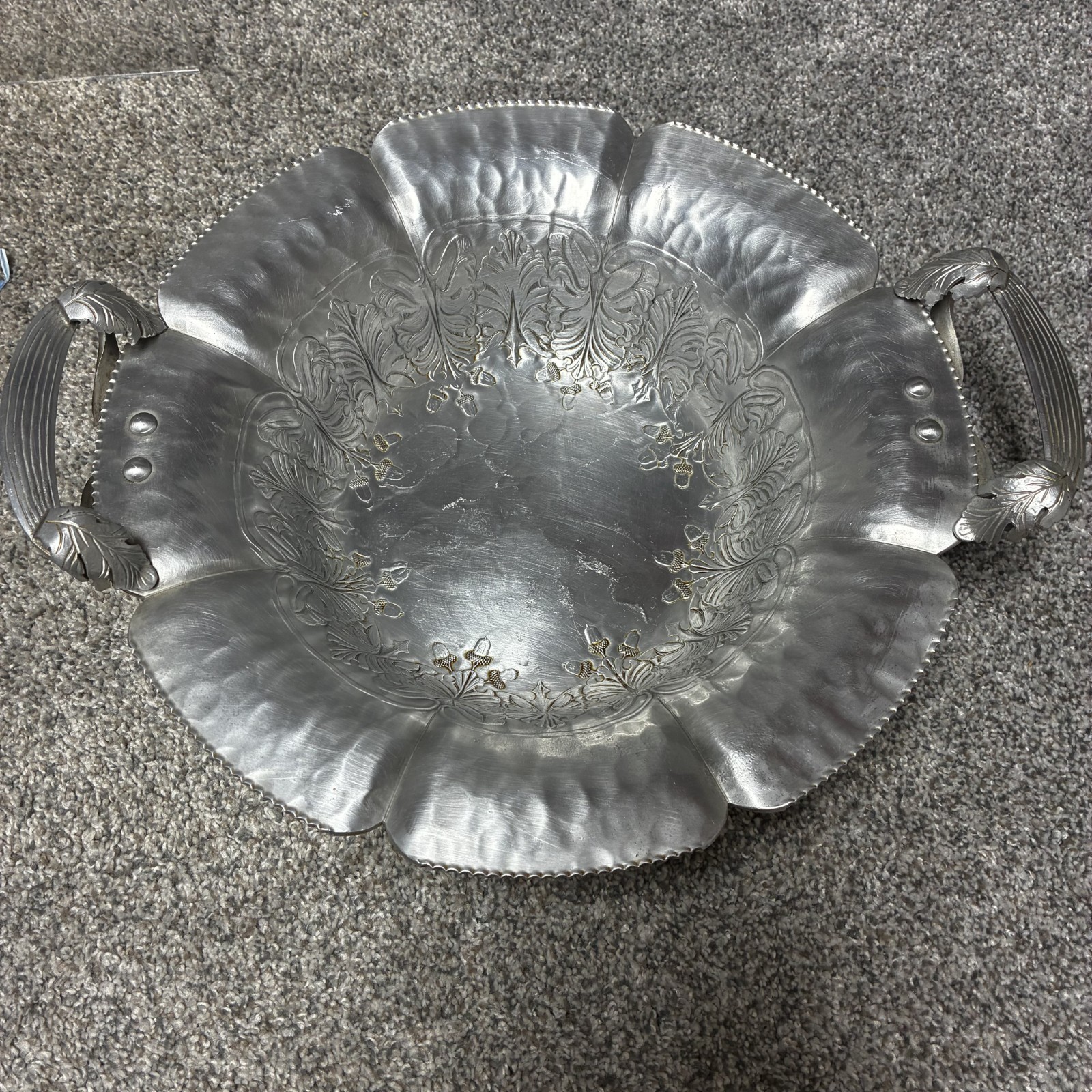 Vintage Trade Continental Mark Hand Wrought Aluminum Serving Bowl Mark 584
