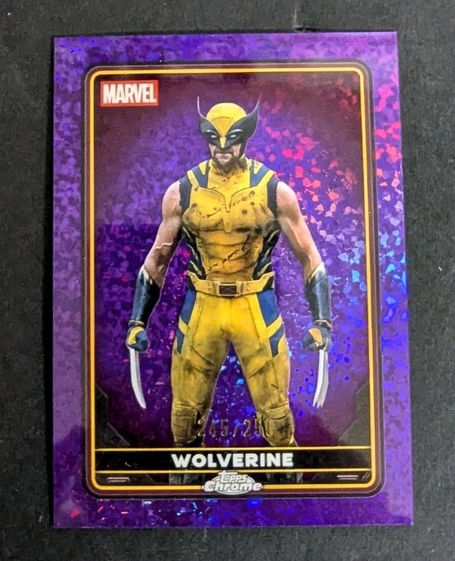 2025 Topps Chrome Deadpool Wolverine #30 Purple Mini Diamond #/250 Hugh Jackman