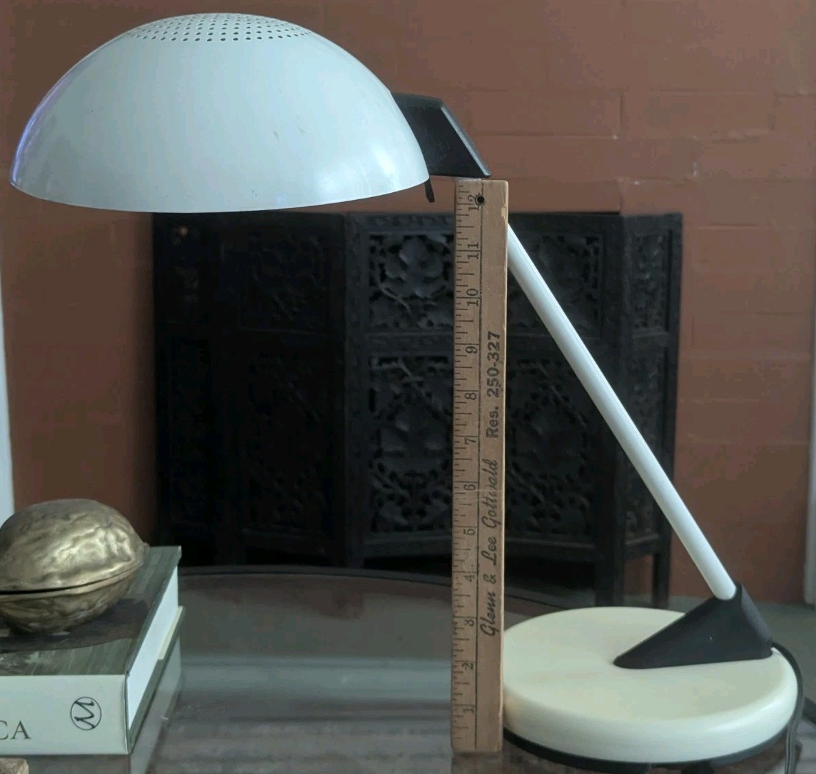 Vtg Lightolier Desk Lamp Postmodern Memphis style UFO Table Light Post Modern