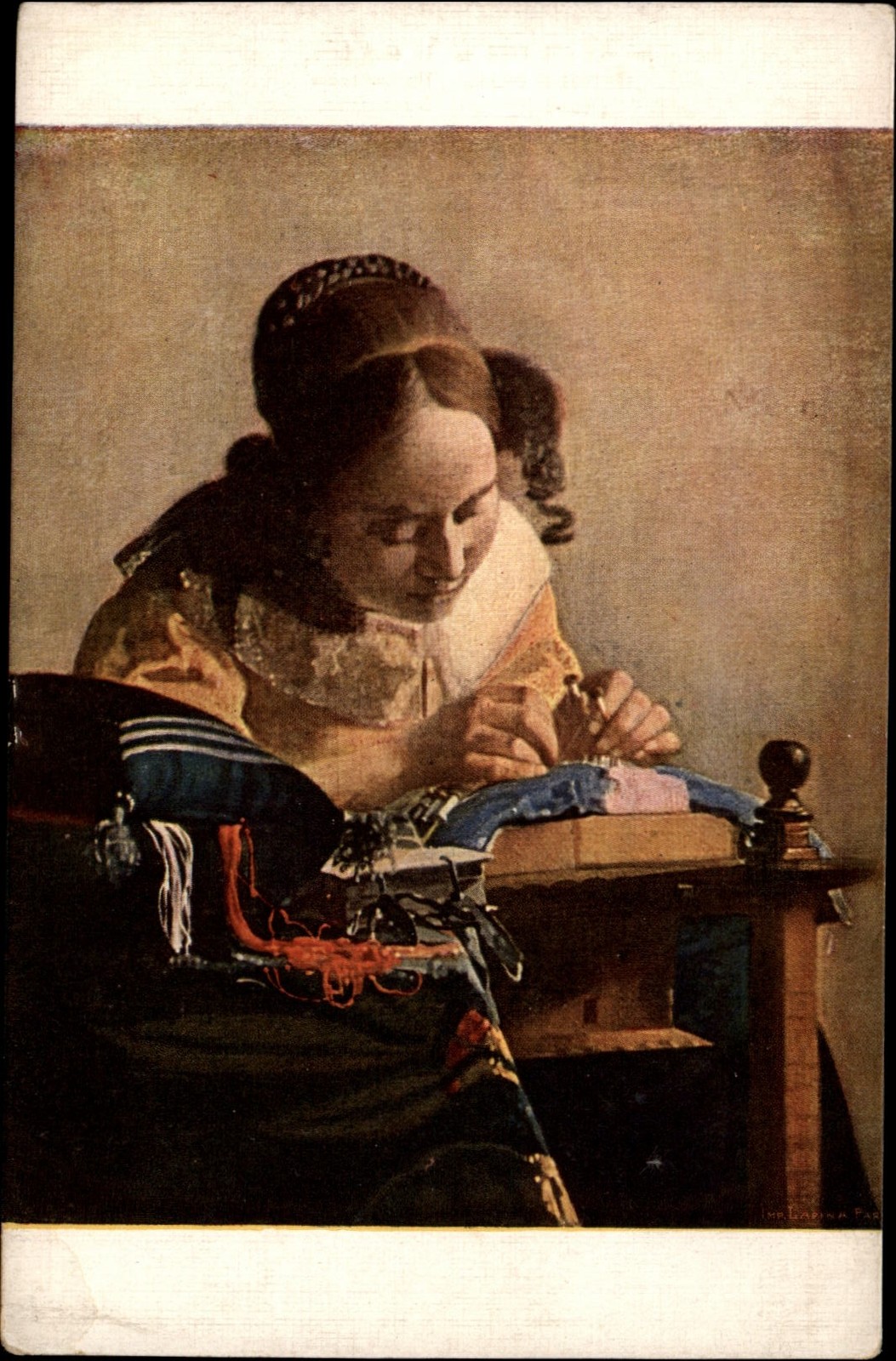 The Lacemaker Jan Van Der Meer Delft The Lacemaker vintage art postcard n524
