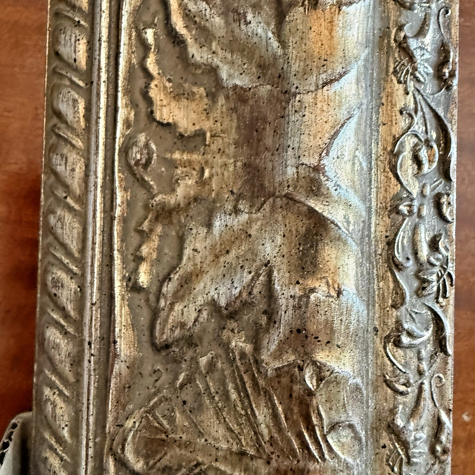 Vintage Hand carved Gilded Wood Picture Frames 8×10 Gold Silver Set of 2