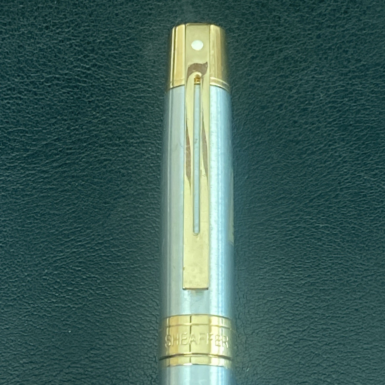 RARE Sheaffer 300 Brushed Chrome w/ Gold Tone Ballpoint Pen w/ HERR’S engraved