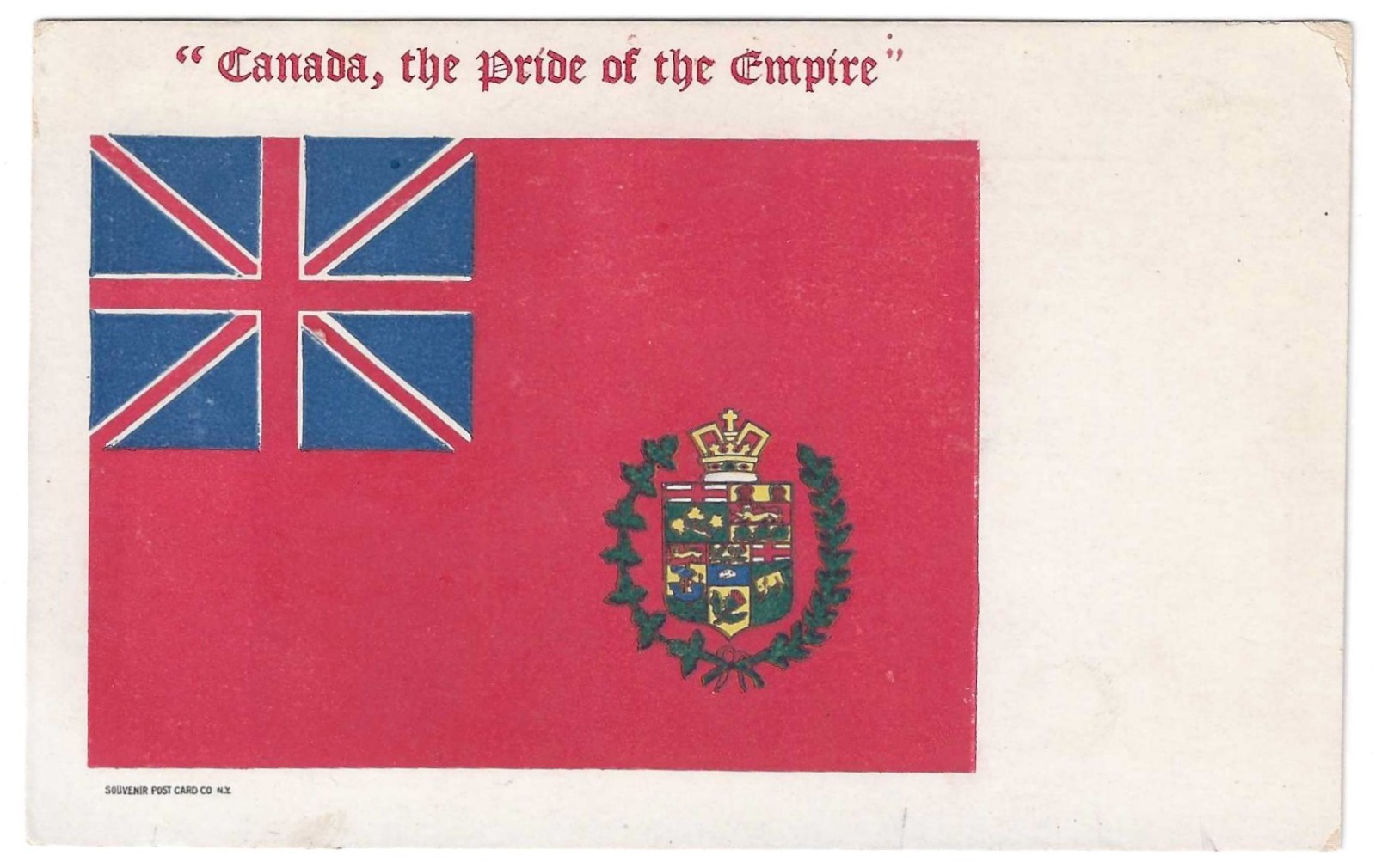 Canada Pride of the Empire Flag – Patriotic Red Ensign Flag Postcard Undivided