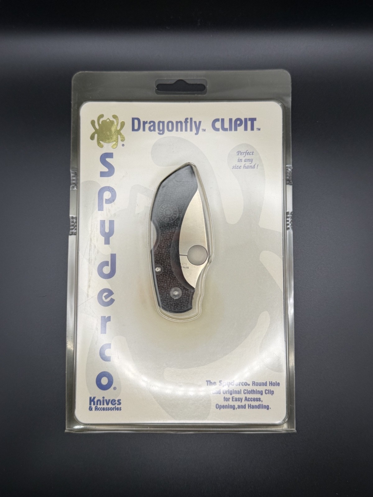 VTG 1996 Spyderco Dragonfly Clipit NIB Clampack Blisterpack