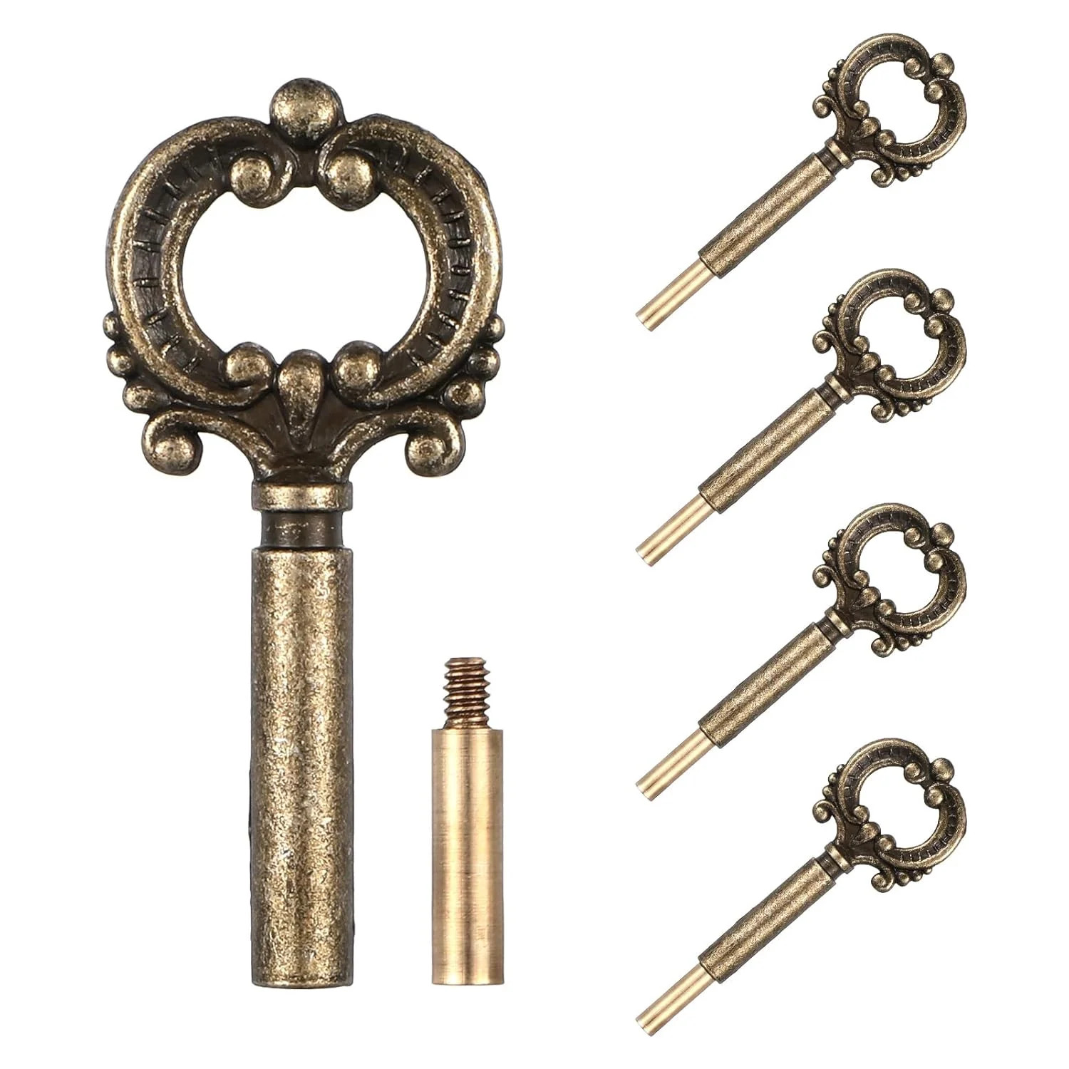 4 Piece Lamp Switch Knob Replacement, Lamp Keys Antique Brass On/Off Knob, Metal