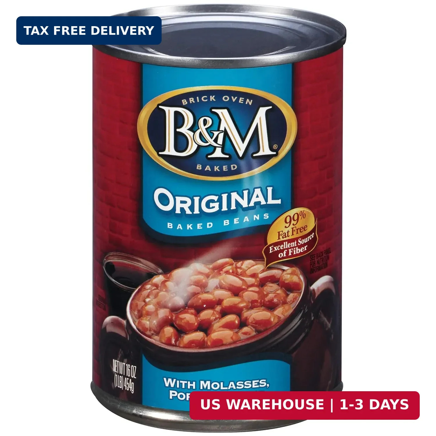 B&M Baked Beans, Original Flavor, 16 Ounce (Pack of 12)