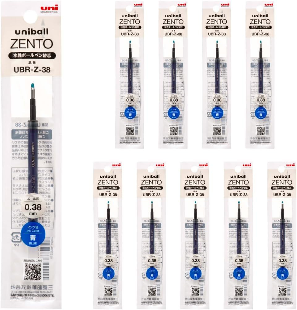 Uniball ZENTO Water-Based Ink Refill UBR-Z-38, 0.38Mm Extra Fine Point, Blue, Co