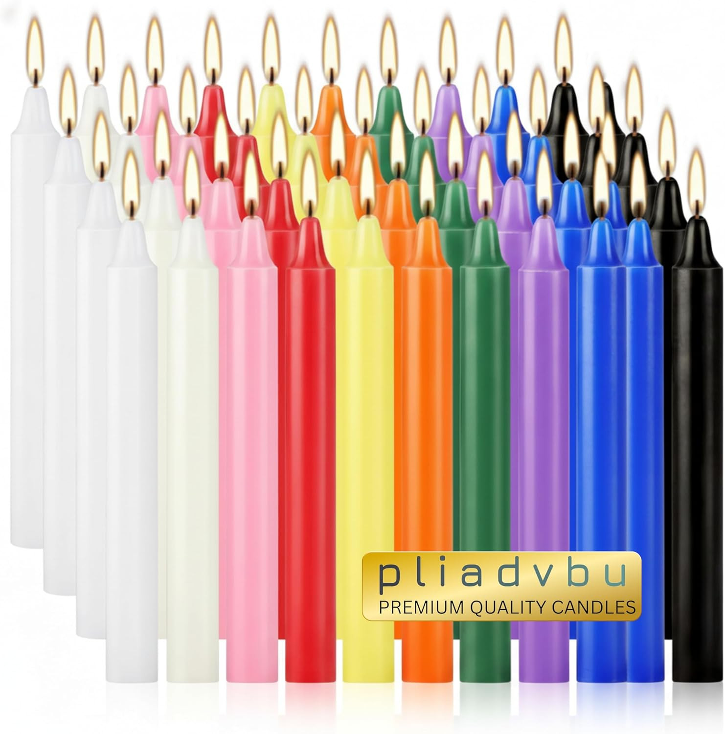 Spell Chime Candles 20 Pack 4 Inch Tall Unscented Multicolor Mini Taper Rituals