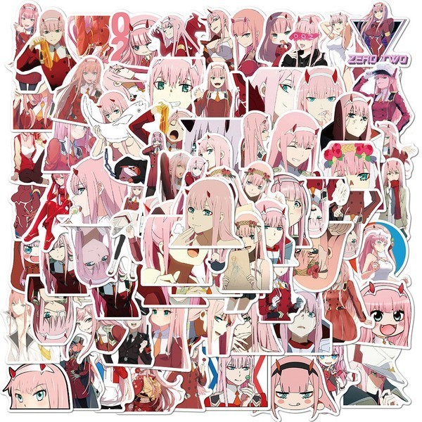 100pcs DARLING in The FRANXX 02 ZERO Skateboard/Luggage/Laptop Vinyl Stickers
