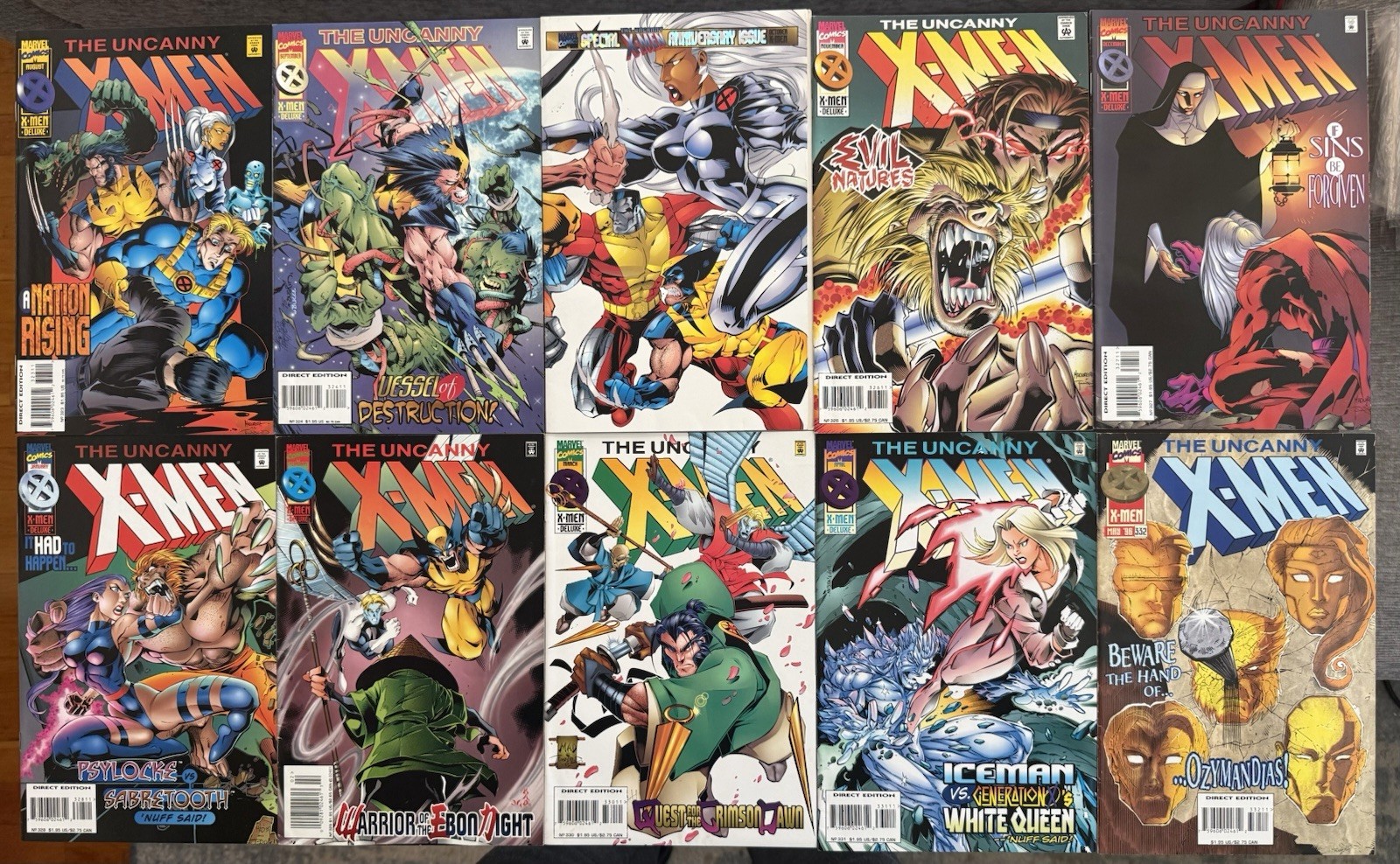 Uncanny X‑Men Vol. 1 Key Issue Lot – #323–332 – Onslaught Prelude, Post–AoA Era