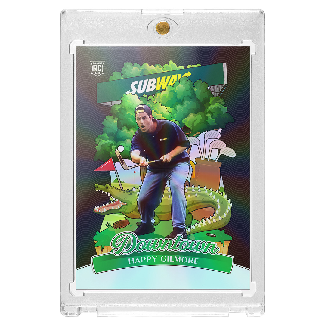 Custom Happy Gilmore x Adam Sandler Black Holo Golf Series Downtown Trading Card