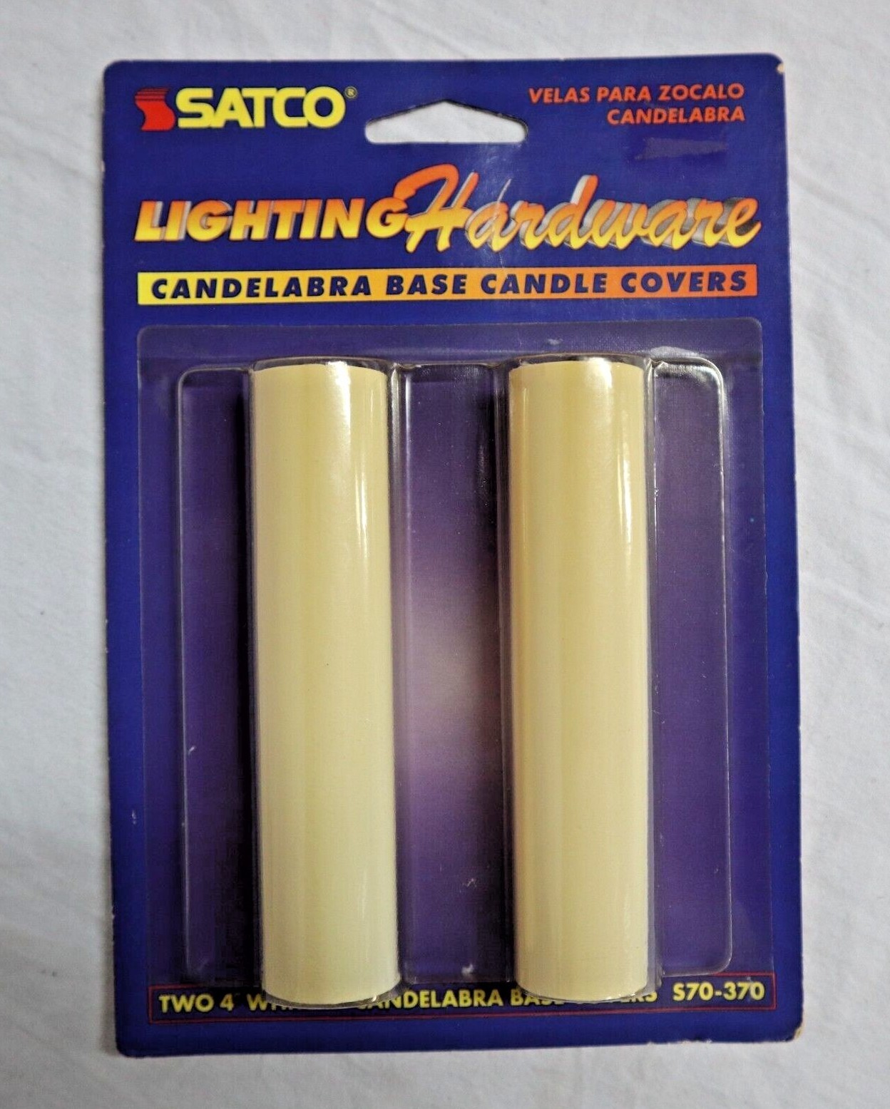 SATCO Candelabra Base Candle Covers S70-370 Aged to Ivory Color 4 inch Vtg NOS