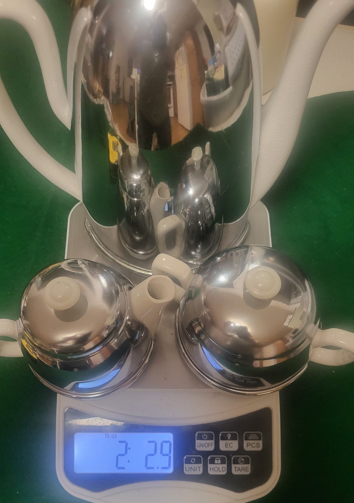 Pre-1940 Everhot Teapot Chrome Plated Insulated Cover with Creamer & Sugar – MCM