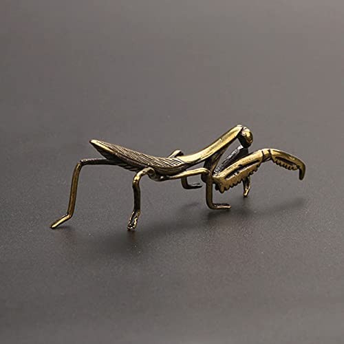 Copper Praying Mantis Feng Shui Brass Statue Animal Insect Garden Sculpture