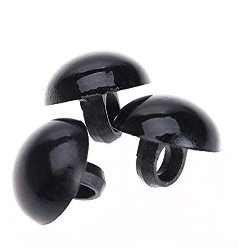 DNHCLL 100PCS 10mm DIY Black Plastic Solid Safety Eyes 10 millimeters,