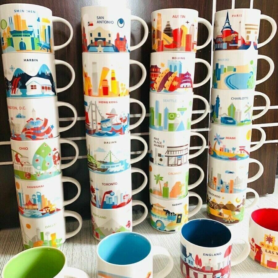 Starbucks 414ml Global City Paris New York London “You Are Here”Coffee Mugs Cup