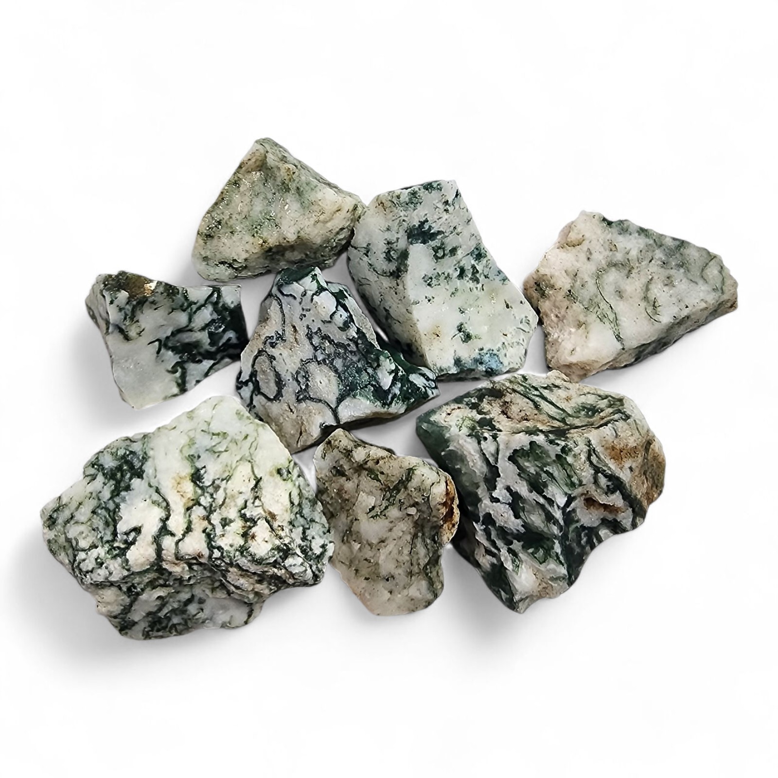 Agate Green Tree Rough Pieces India 116.7 grams
