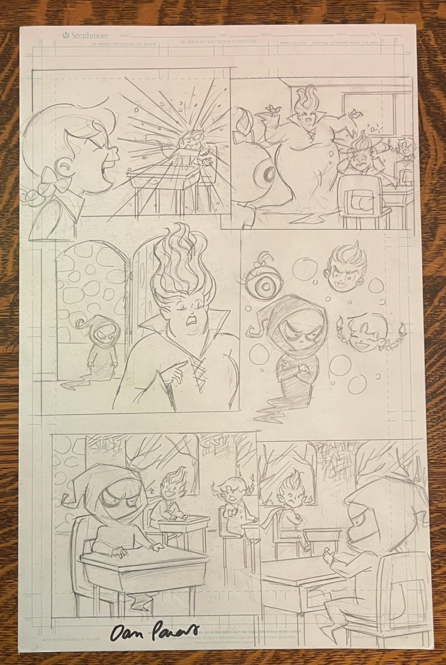 ORIGINAL PENCIL ART~DAN PARENT~11X17″HAND DRAWN & AUTOGRAPHED~SABRINA~STORYBOARD