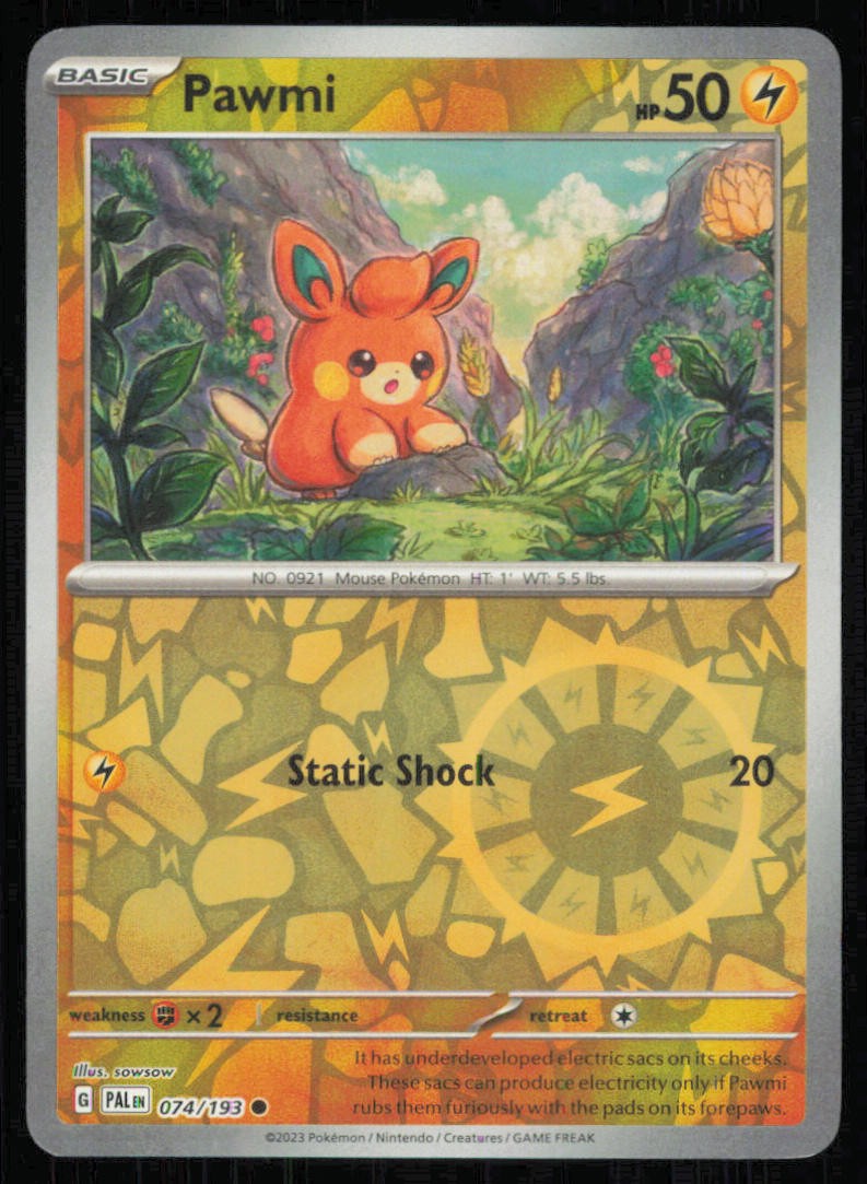 SV02: Paldea Evolved #074/193 Pawmi Reverse Holo