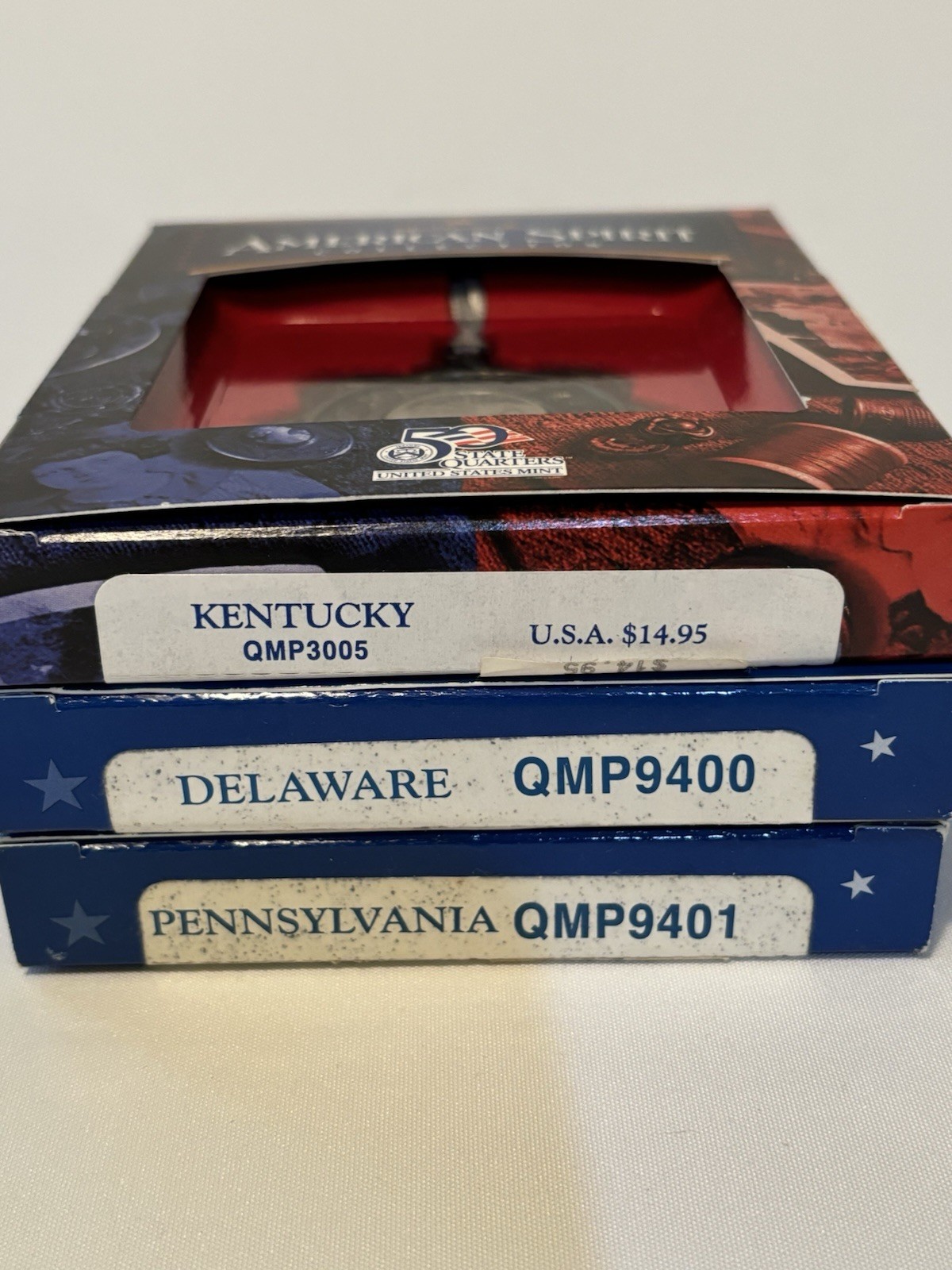 US Mint Hallmark State Quarter American Spirit Lot Of 3 Kentucky, PA & Delaware