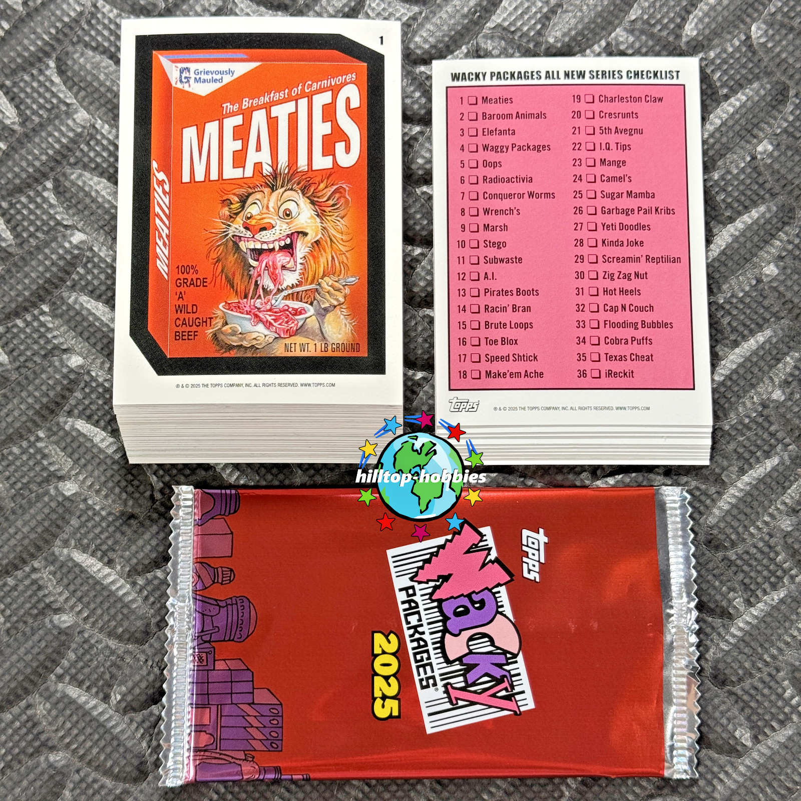 TOPPS WACKY PACKAGES 2025 ALL-NEW COMPLETE 81-CARD VARIATION BASE SET +WRAPPER