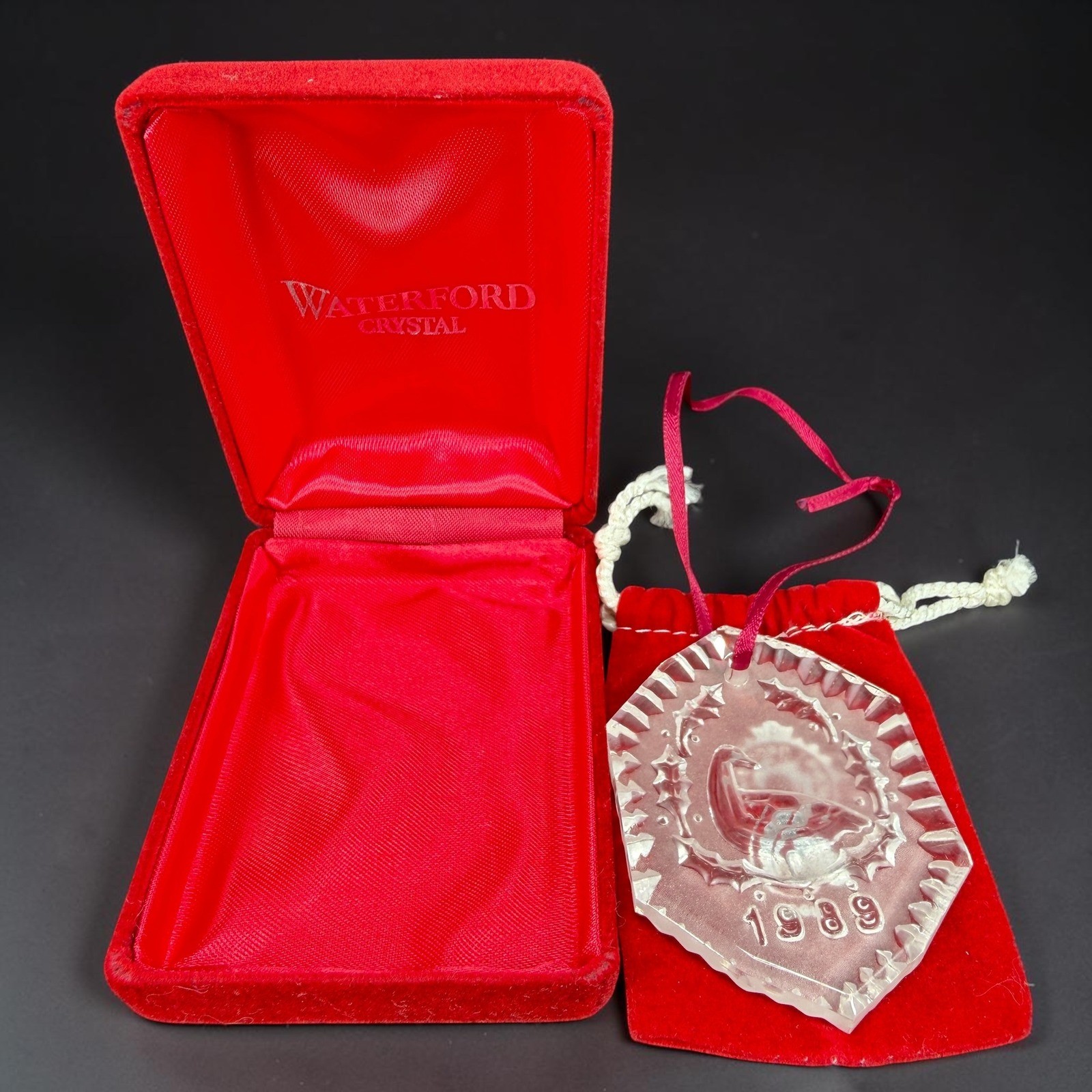 Waterford Crystal 1989 Six Geese A-Laying 12 Days of Christmas Ornament with Box