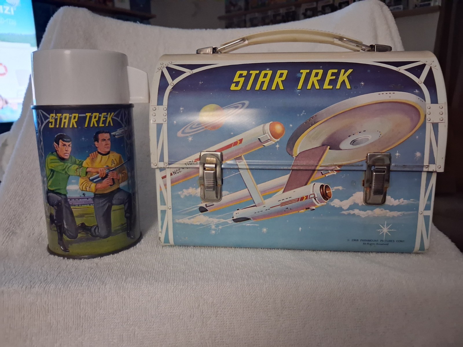 Vintage 1968 Star Trek Lunchbox And Thermos By Aladdin. Excellent Condition