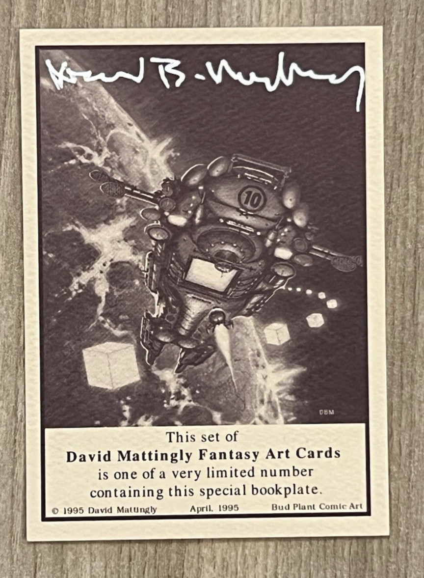 David Mattingly Signed Fantasy Art Bookplate Limited Edition Sci-Fi 1995