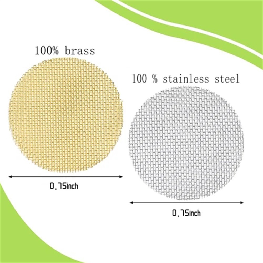 200Pcs Pipe Filter Screens Round-shaped Stainless Steel/Brass For Tobacco Pipes